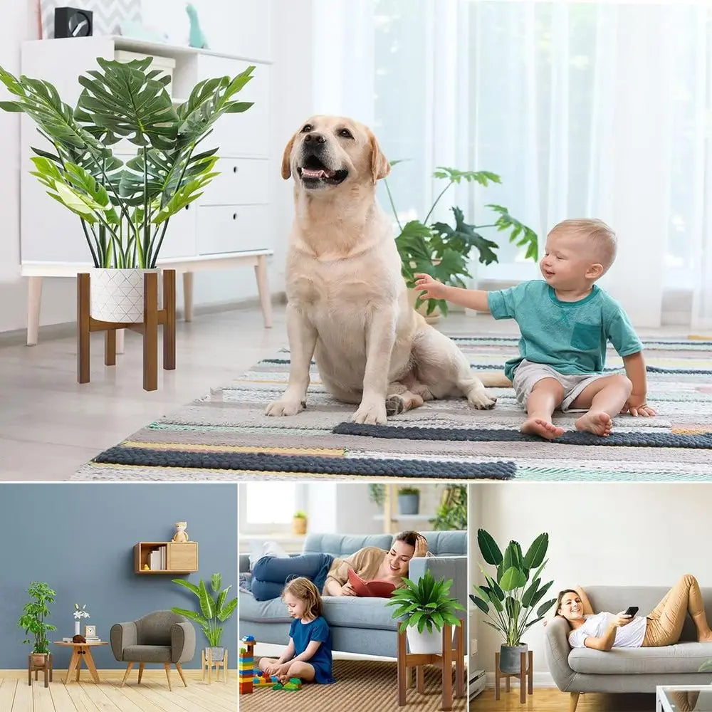 Versatile Bamboo Plant Stand for Indoor Use, Supports Pots 8-12 Inches (Plant and Pot Not Included) FLIPSTYLEZLLC