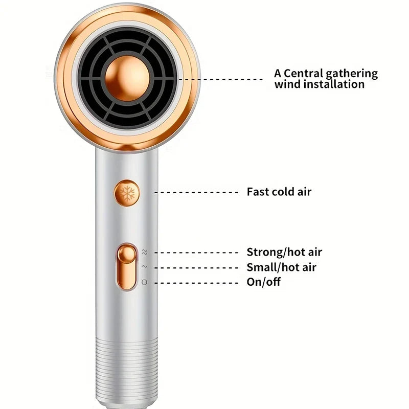 5 in 1 Professional Hair Dryer Powerful with Hot and Cold Air Functionality Thermostatic Electric Hair Drye for Smooth Hair Tool FLIPSTYLEZLLC