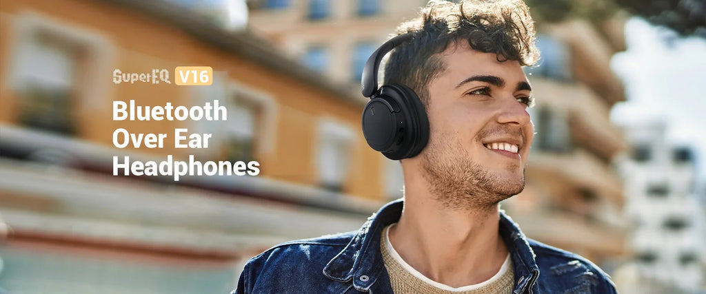 Oneodio Super EQ V16 Wireless Headphones Bluetooth 5.3 Over Ear Headset With Mic Bass/Pop Mode Hi-Res Foldable Headphones 90H