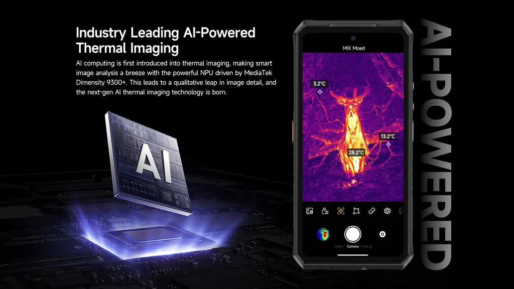 Ulefone Armor 28 Ultra 5G AI Thermal Imaging Rugged Phone Dimensity 9300+ 1TB ROM 32GB RAM Android Smartphone