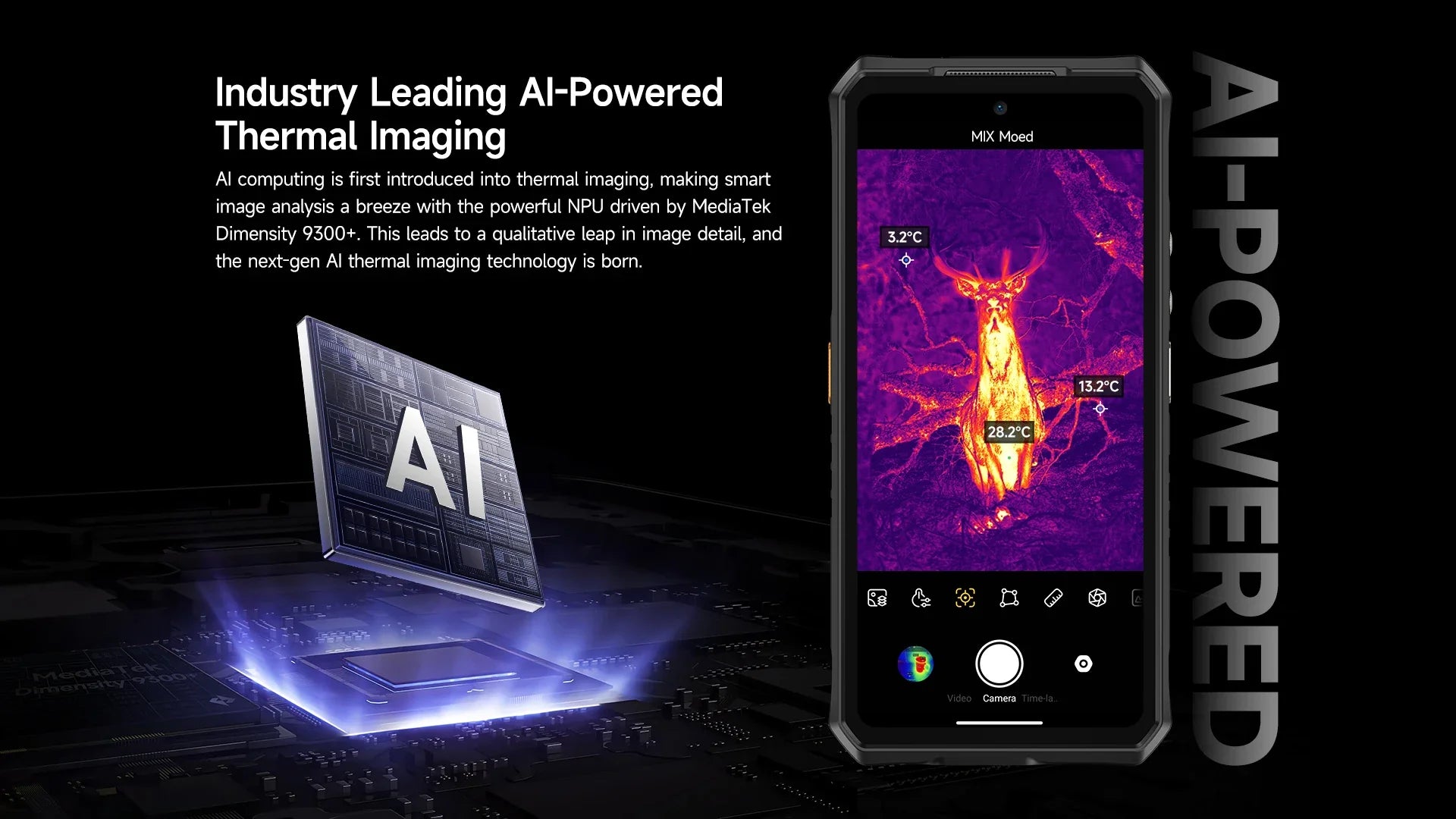 Ulefone Armor 28 Ultra 5G AI Thermal Imaging Rugged Phone Dimensity 9300+ 1TB ROM 32GB RAM Android Smartphone