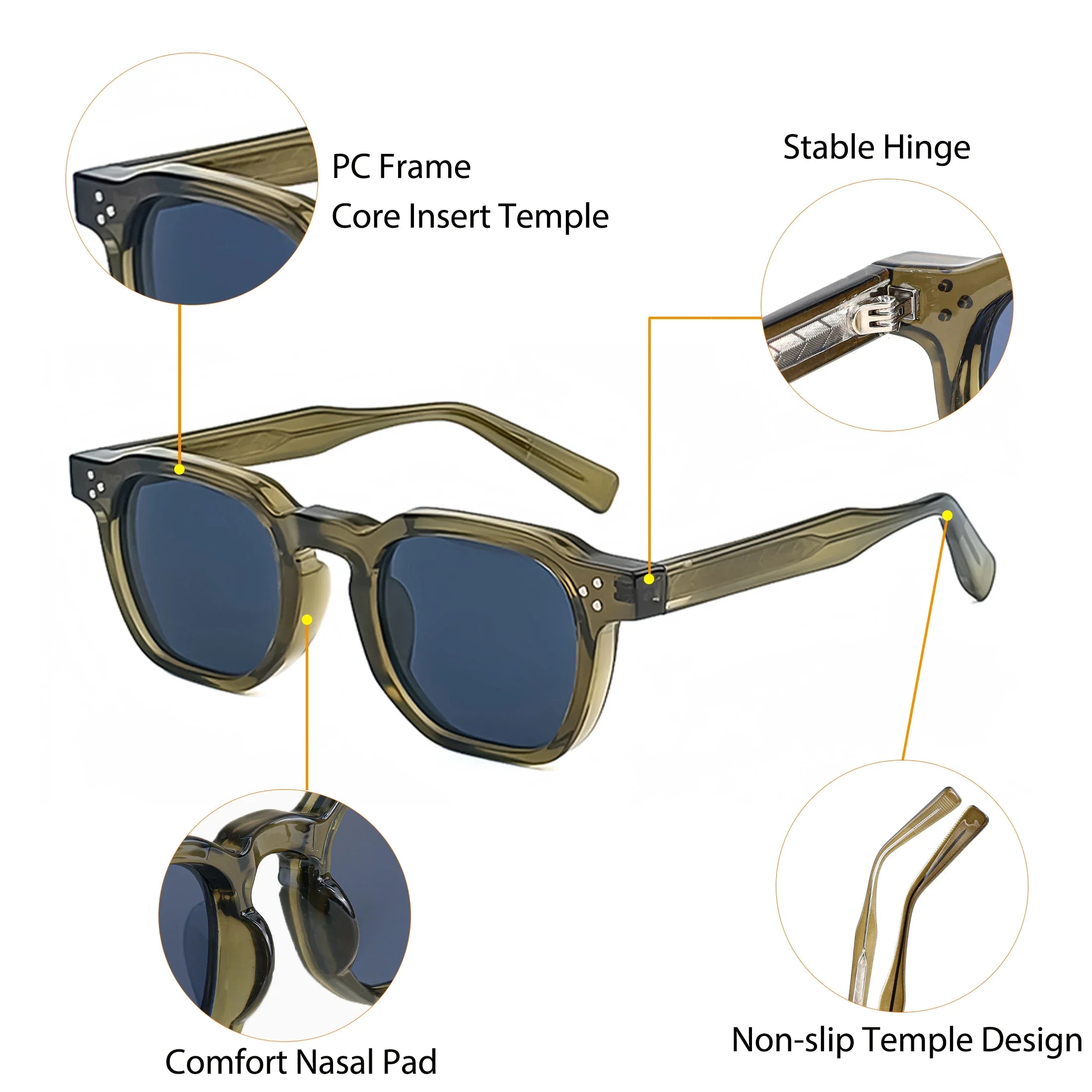 CATERSIDE New Retro Punk Men Sunglasses Square Personalized Design Glasses Women's Fashion Party Glasses Festival Gift