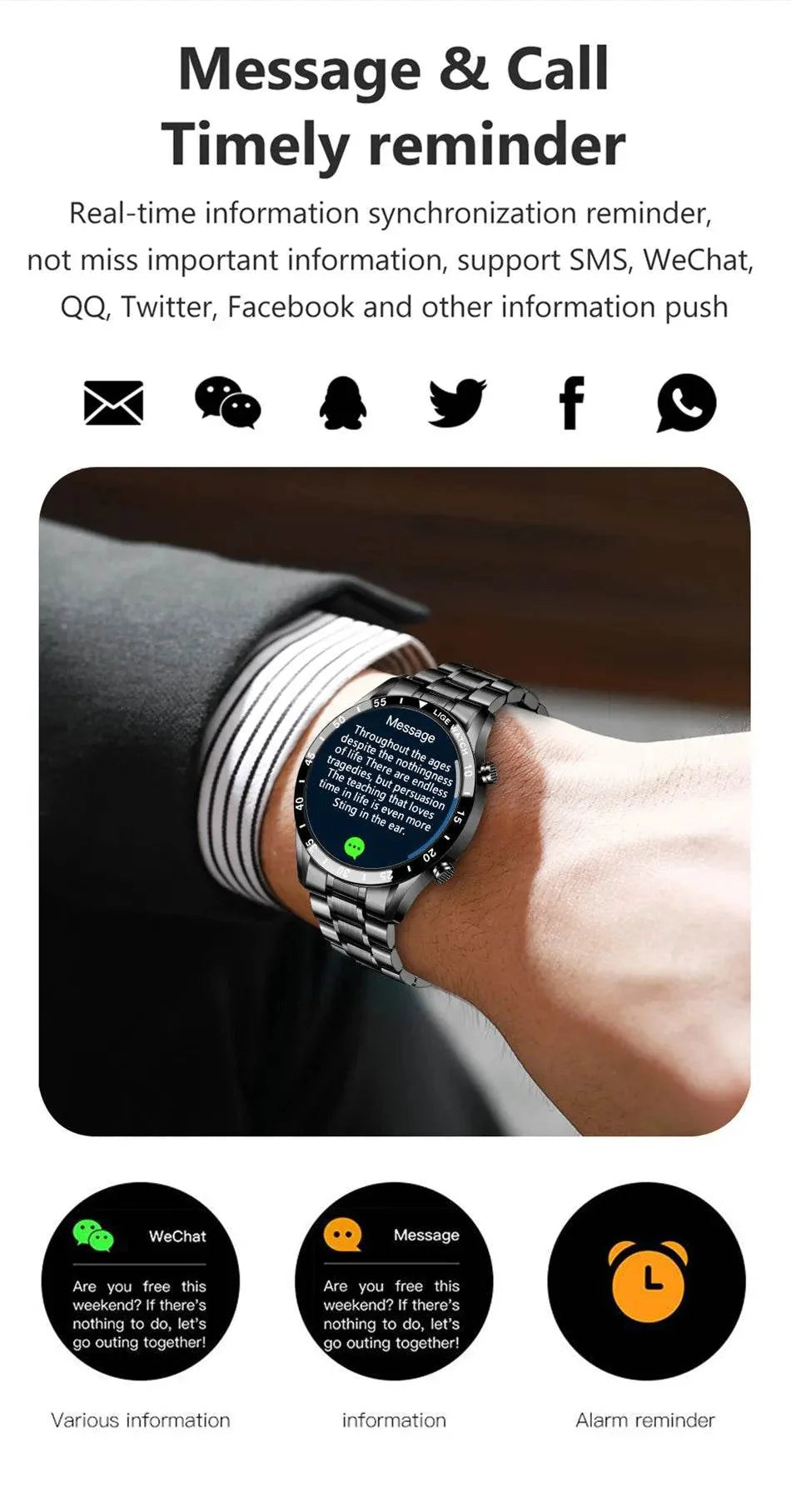 LIGE New Smart Watch Men Bluetooth Call Watch IP67 Waterproof Sports Fitness Bracelet For Android IOS Clock