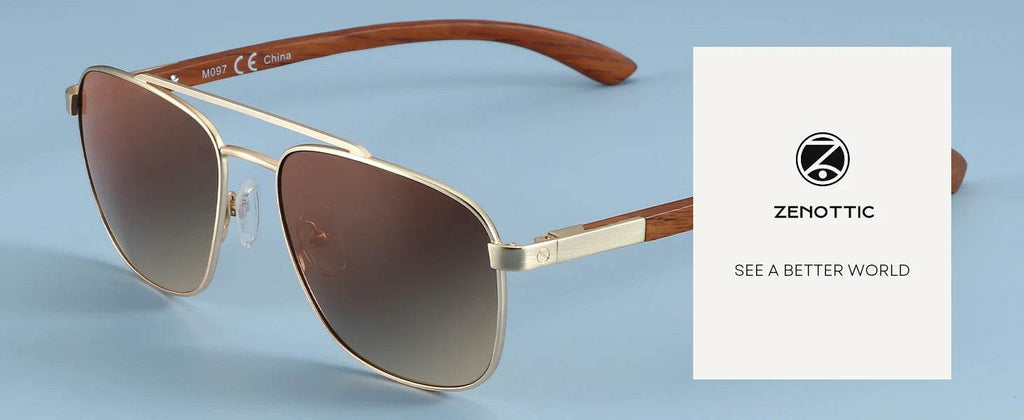 ZENOTTIC Trend Wood Polarized Sunglasses for Men 100% UV Protection Fishing Driving Golf Pilot Shade Sun Glasses