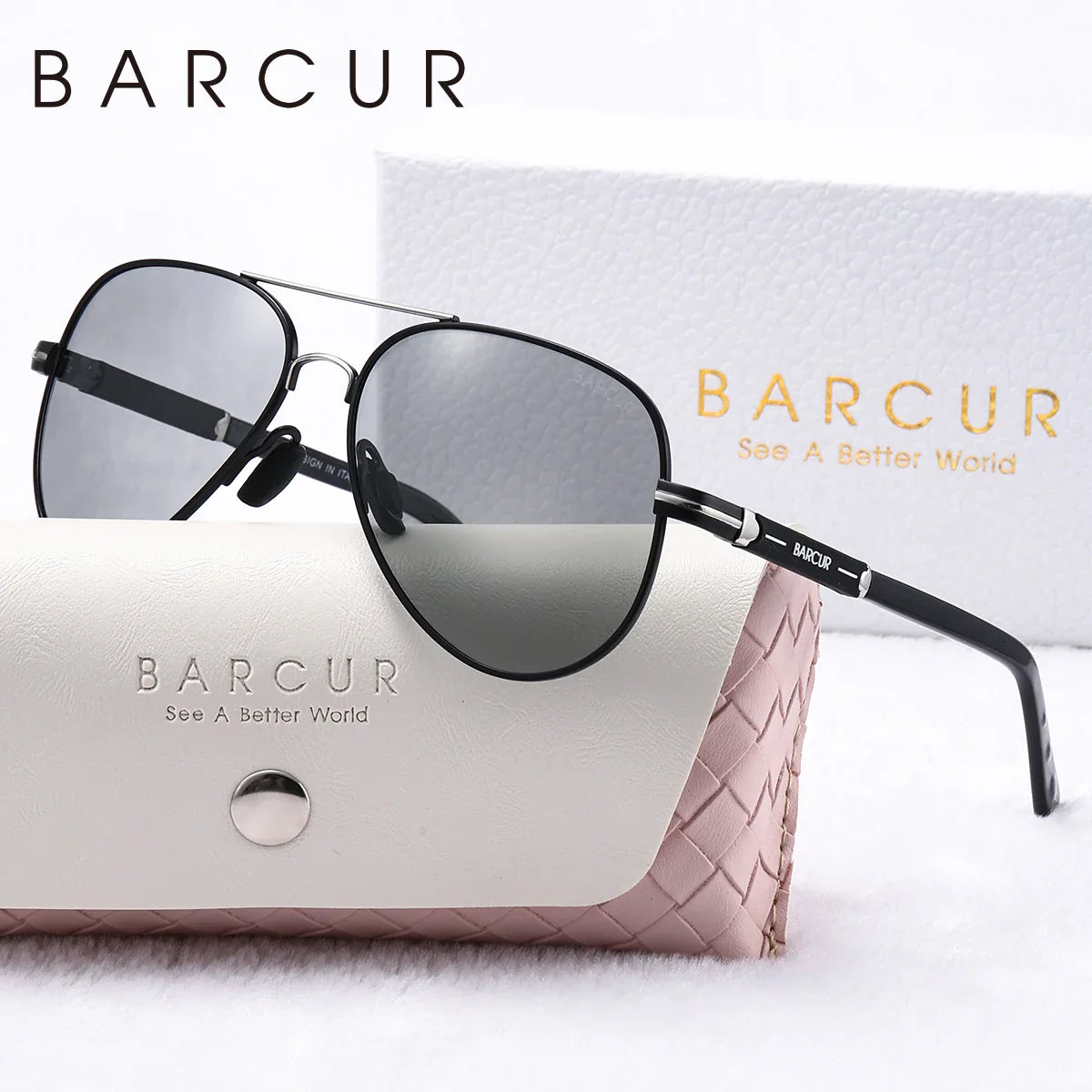 BARCUR Oversize Polarized Sunglasses for Women Trendy Double Beam Design Metal Elliptical Frame with UV400 Protection Fashionable Sun Glasses for Summer Outdoor & Daily Wear Stevvex