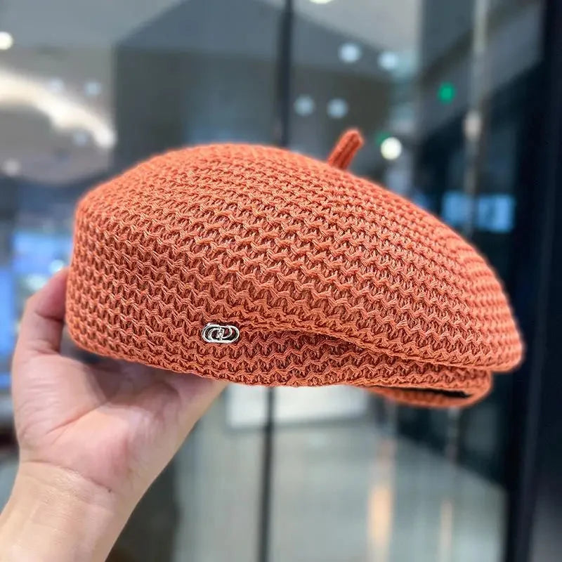 Women’s Pleated Paper Straw Beret FitiqueFit