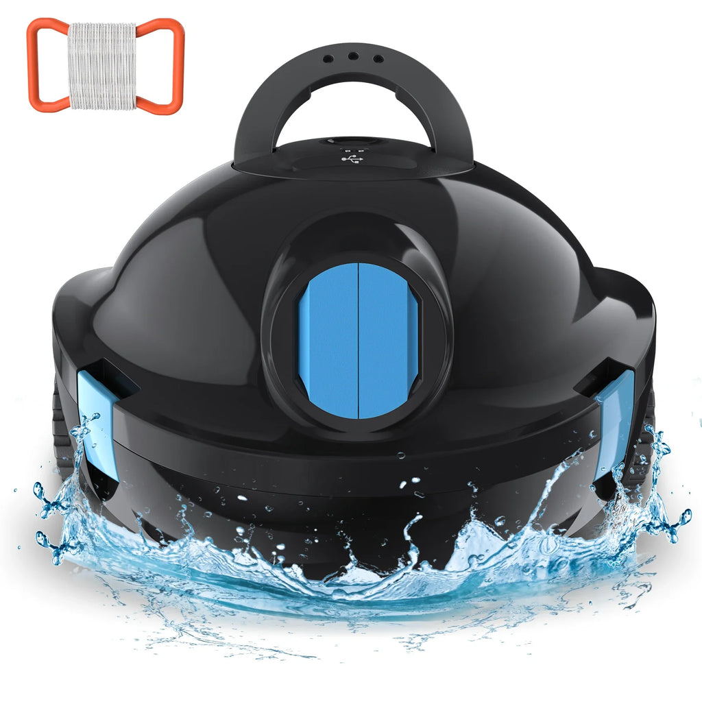 INSE Y10 Cordless Robotic Pool Cleaner,90 Mins Runtime,Self-Parking, for Above/Inground Pools Up to 65ft/1100 Sq.Ft (Black)) FLIPSTYLEZLLC