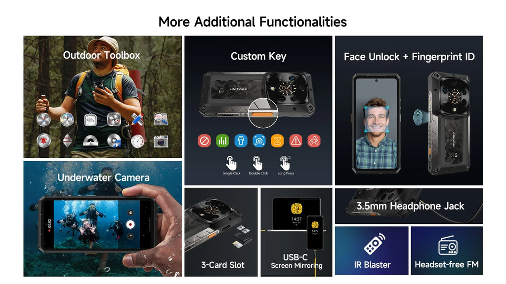 Ulefone Armor 28 Ultra 5G AI Rugged Phone 1TB ROM+32GB RAM Android Smartphone AMOLED 6.67" 10600mAh