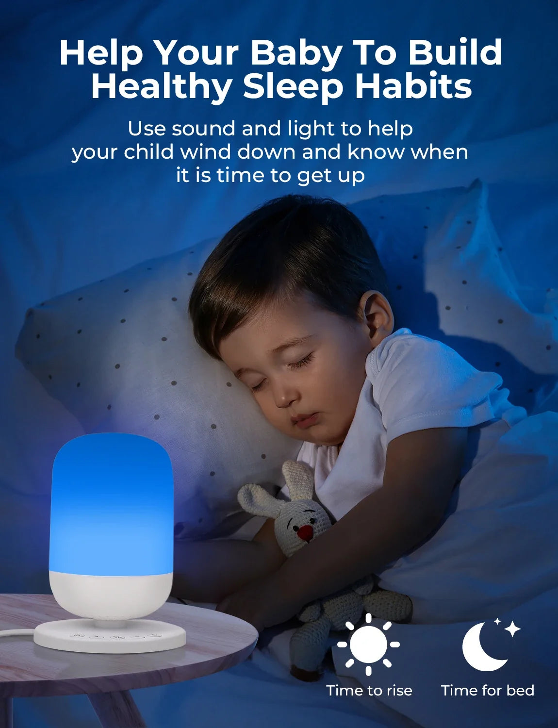 Tuya App Smart White Noise Machine Baby Sleep Sound Machine Colorful Night Lights 34 Soothing Sounds Supports APP Remote Control FLIPSTYLEZLLC