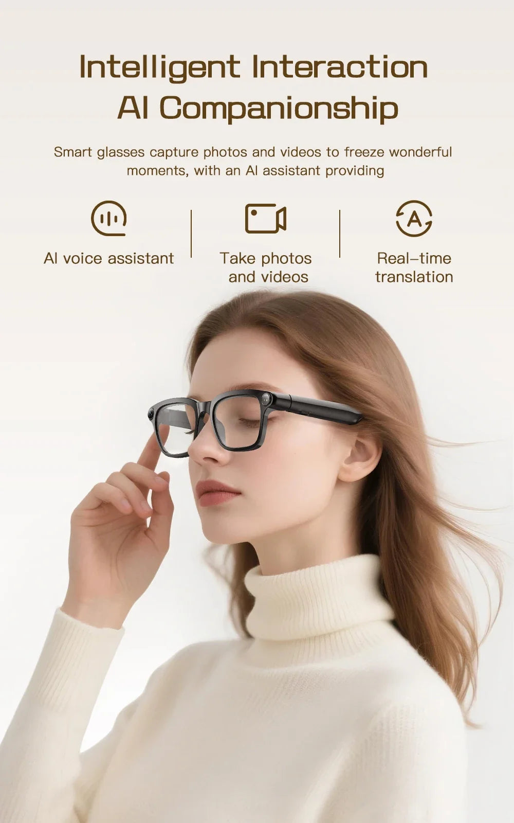 LIGE Smart Glasses HD Photo Video Open AI Record Translation Touch Photochromic Lenses Bluetooth Call Music Multifunction Glasses