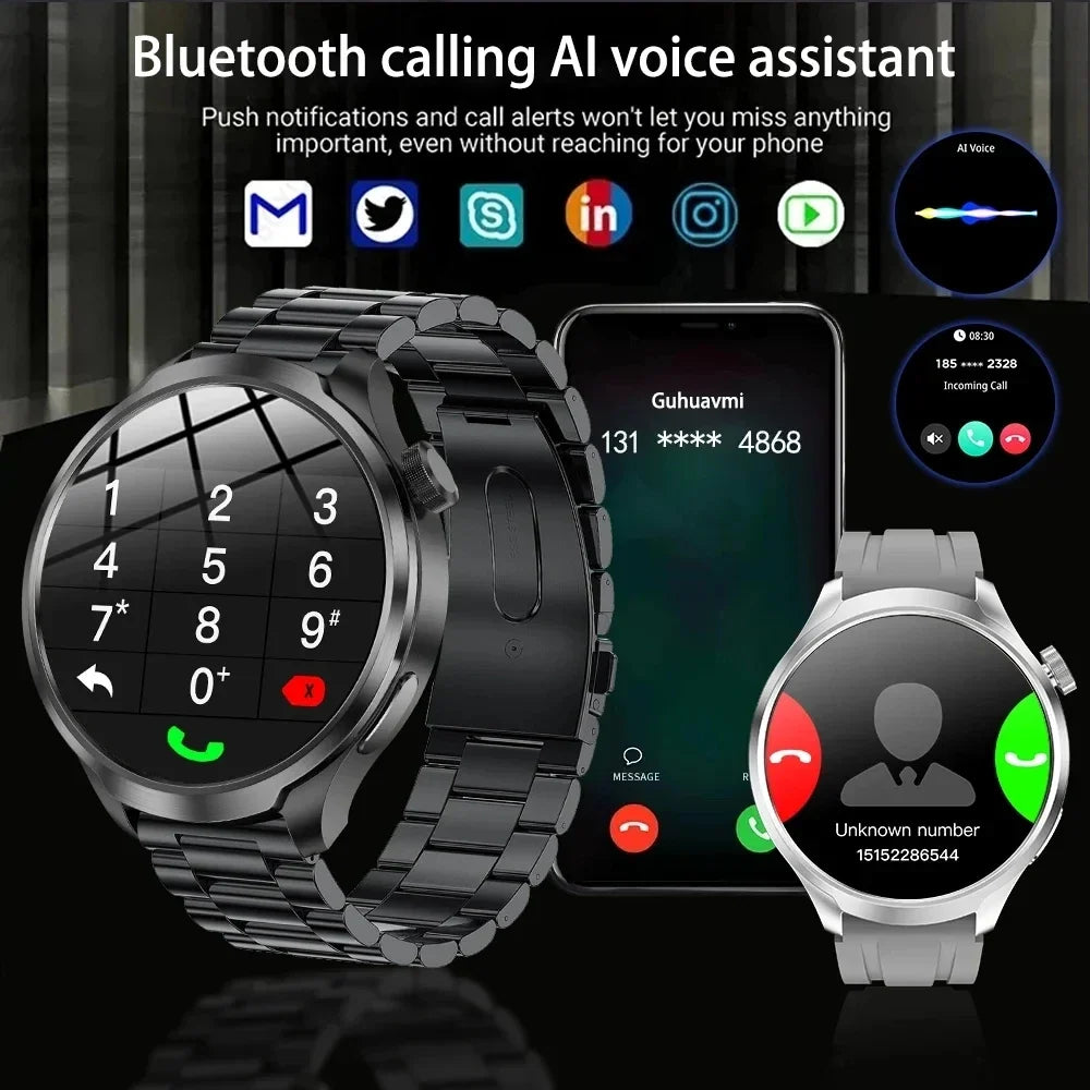 New GPS Sports NFC Fashion Smartwatch Men's 1.85 "AMOLED Screen Heart Rate Blood Pressure Health Smart Watch For Huawei IOS