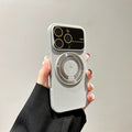 Large Window Litchi Texture For Magsafe Magnetic Case For iPhone