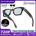GUHUAVMI AI Smart Glasses with 8MP Camera Video Recording 100+ Languages Translation Sunglasses Bluetooth Call Music Play