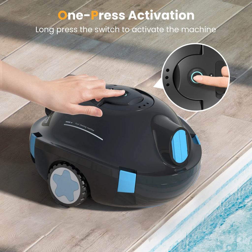 INSE Y10 Cordless Robotic Pool Cleaner,90 Mins Runtime,Self-Parking, for Above/Inground Pools Up to 65ft/1100 Sq.Ft (Black)) FLIPSTYLEZLLC