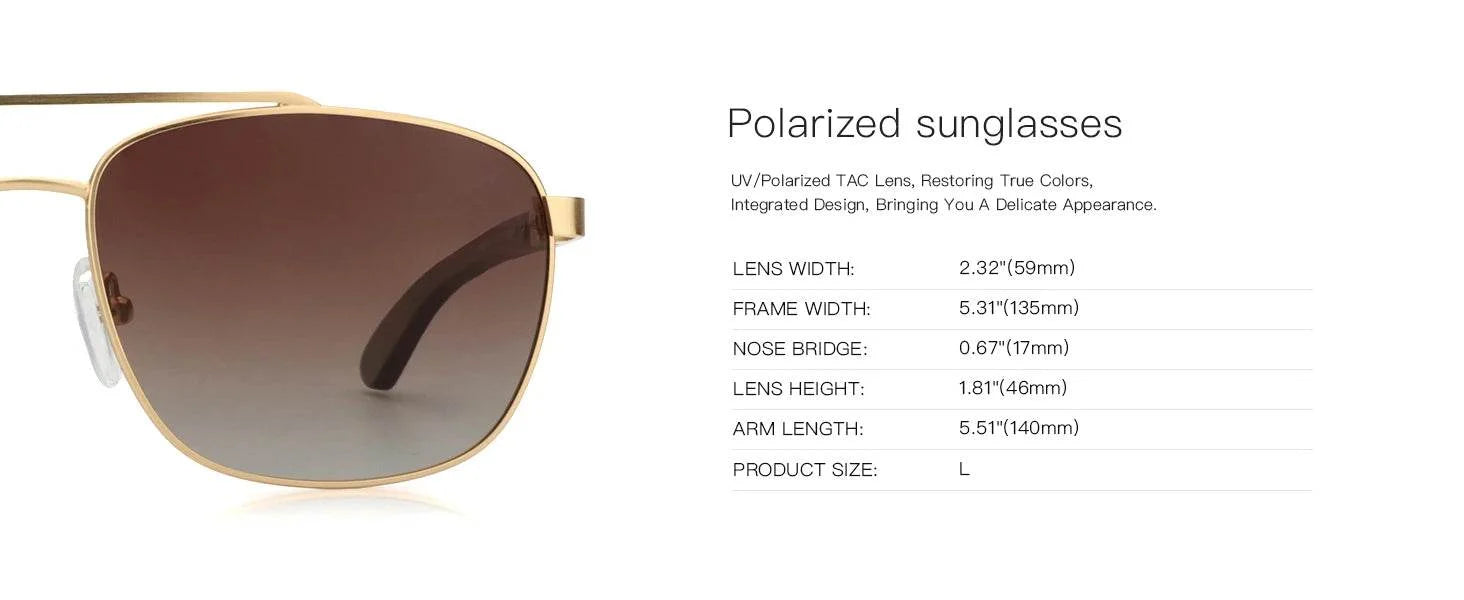 ZENOTTIC Trend Wood Polarized Sunglasses for Men 100% UV Protection Fishing Driving Golf Pilot Shade Sun Glasses