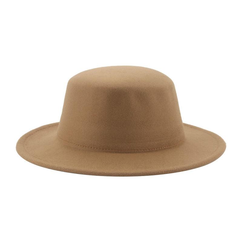 Women Luxury Fedora Hat Women Fedora Hat Women Solid Wide Brim Winter Men Hat Retro Wide Autumn Unique Style Men Hat Vintage Brown Formal Wedding Fedora Hats Stevvex