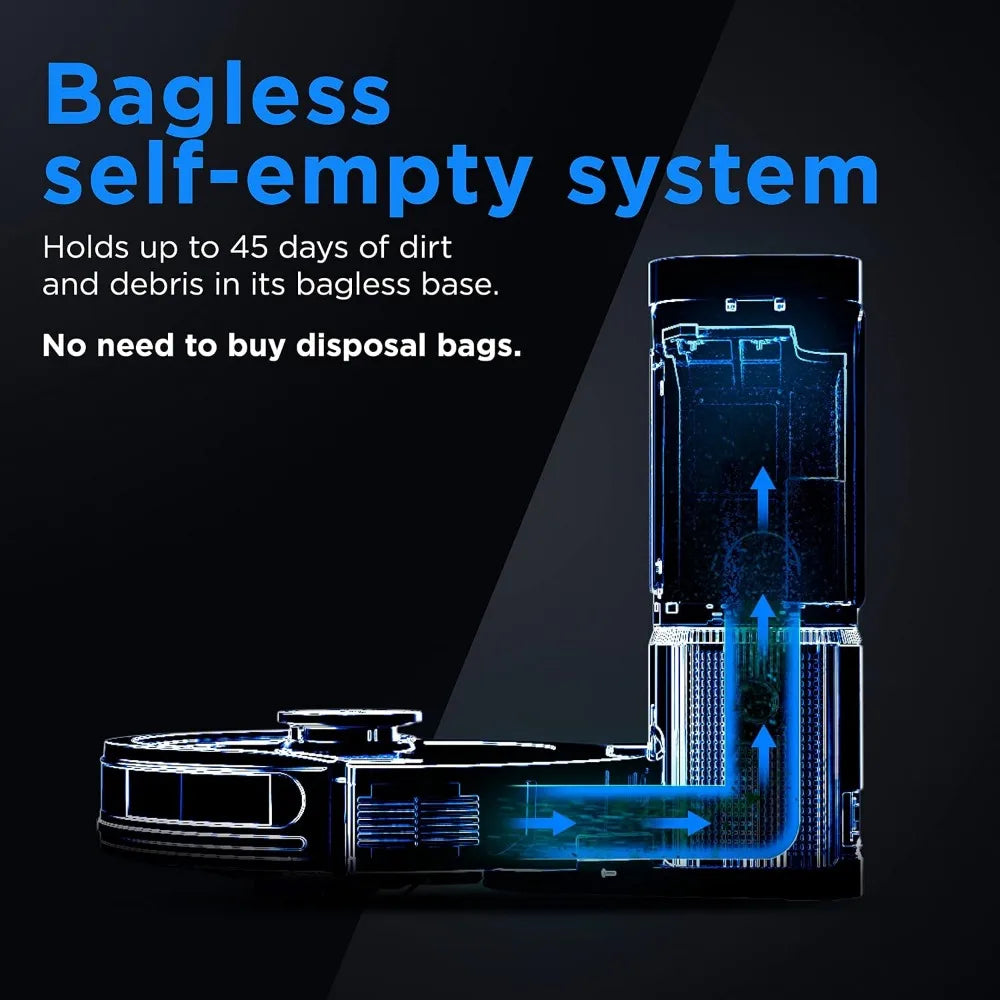 Matrix Self-Empty Robot Vacuum for Carpets and Hardfloors with 45-Day Capacity Bagless Base - Certified Refurbished FLIPSTYLEZLLC
