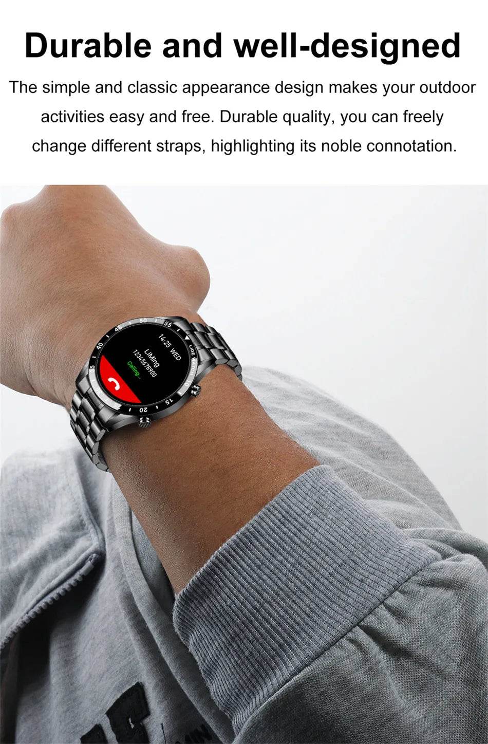 LIGE New Smart Watch Men Bluetooth Call Watch IP67 Waterproof Sports Fitness Bracelet For Android IOS Clock