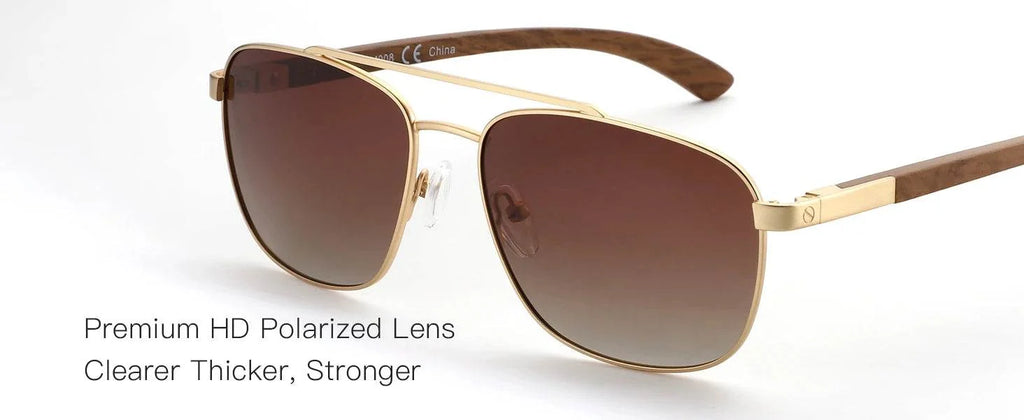ZENOTTIC Trend Wood Polarized Sunglasses for Men 100% UV Protection Fishing Driving Golf Pilot Shade Sun Glasses