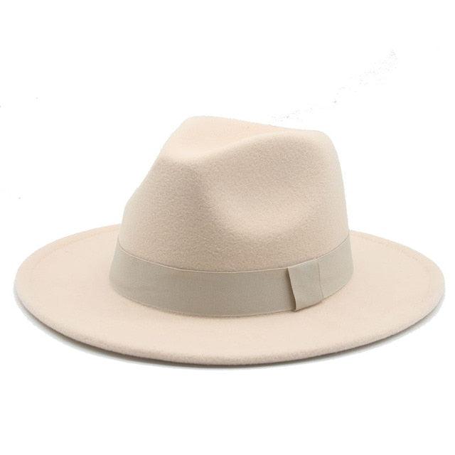 Fashionable Fedora Hats Women Wide Brim Dress Caps  Women's Fedora Hats Elegant Wide Brim Fedora Hat  Wedding Men Hat Warm Retro Style Belt 56-58cm Stevvex