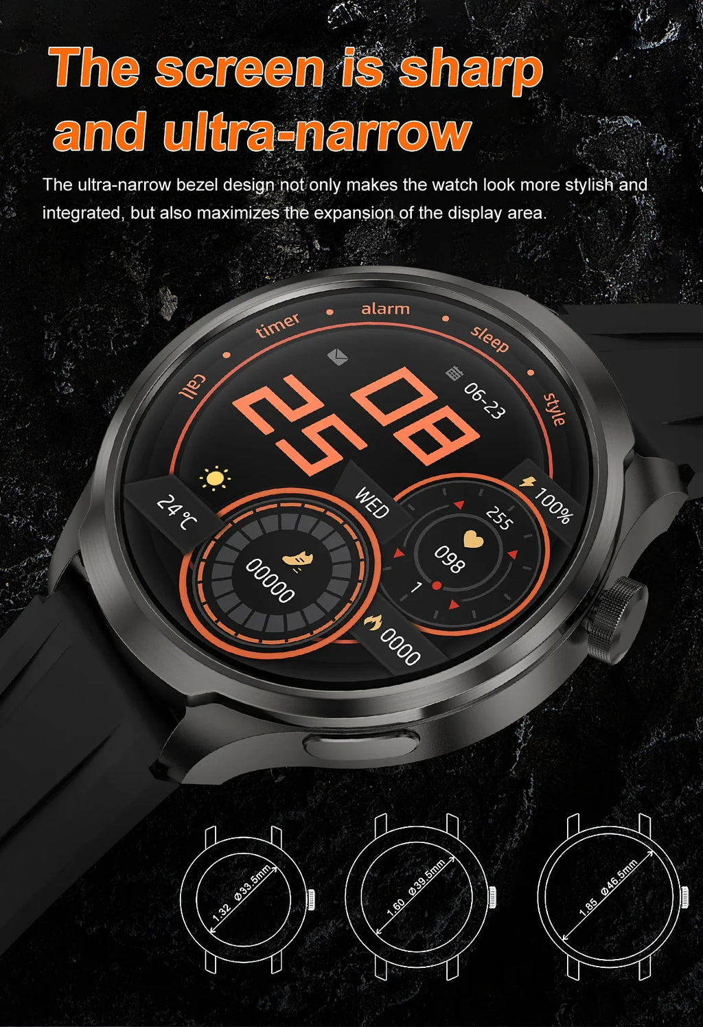 New GPS Sports NFC Fashion Smartwatch Men's 1.85 "AMOLED Screen Heart Rate Blood Pressure Health Smart Watch For Huawei IOS