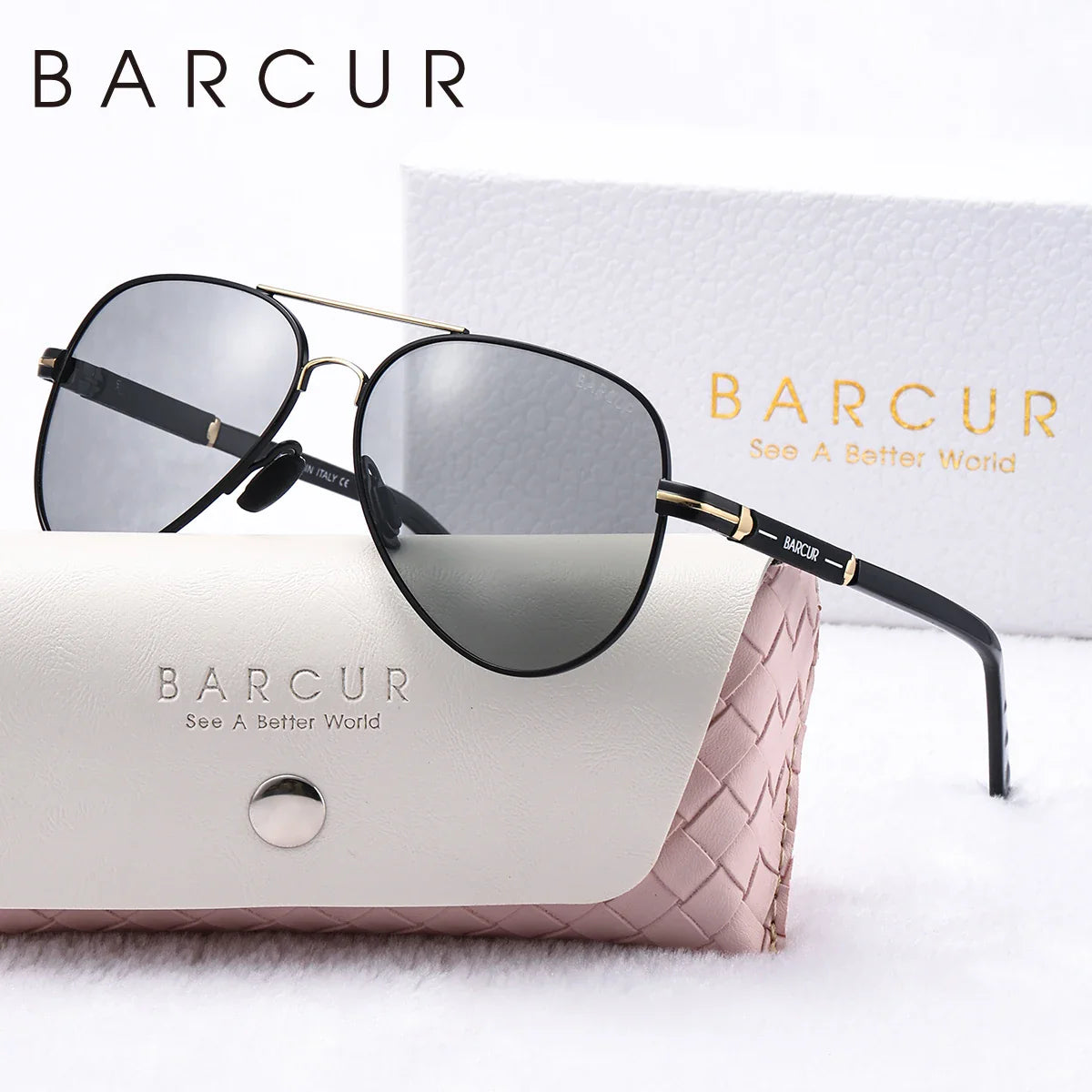BARCUR Oversize Polarized Sunglasses for Women Trendy Double Beam Design Metal Elliptical Frame with UV400 Protection Fashionable Sun Glasses for Summer Outdoor & Daily Wear Stevvex