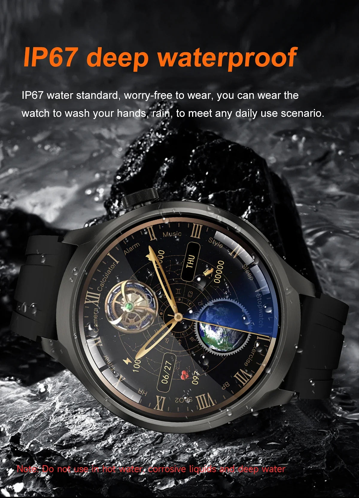 New GPS Sports NFC Fashion Smartwatch Men's 1.85 "AMOLED Screen Heart Rate Blood Pressure Health Smart Watch For Huawei IOS