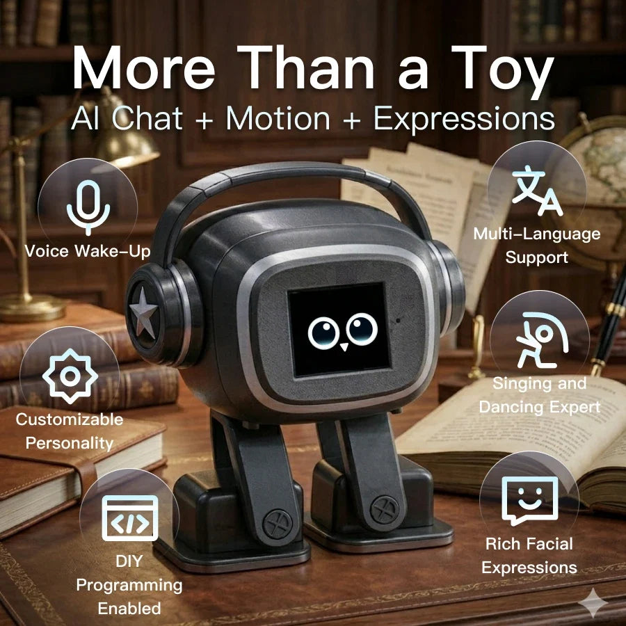 AI Chatbot Companion Robot | Voice Control, Emotional Interaction, Singing & Dancing, Emoji Display, Personalized Smart Toy Gift FLIPSTYLEZLLC