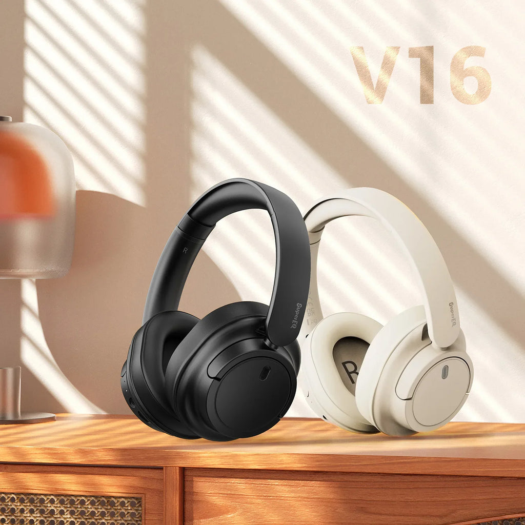 Oneodio Super EQ V16 Wireless Headphones Bluetooth 5.3 Over Ear Headset With Mic Bass/Pop Mode Hi-Res Foldable Headphones 90H