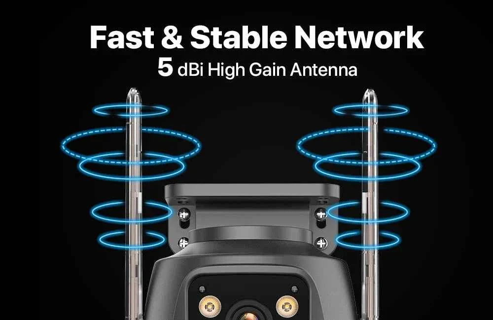 External Wifi PTZ Camera Dual Lens 4K 8MP HD Outdoor IP Camera 4MP Auto Tracking Security Protection CCTV Surveillance iCsee P2P WTN Essentials