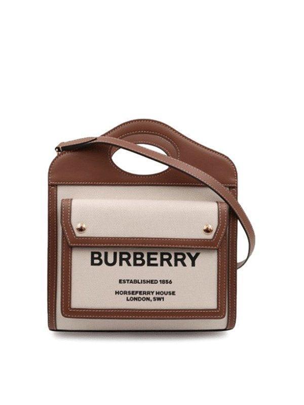 Burberry Canvas Smooth Calfskin Mini Two Tone Freya Tote Banlieue91