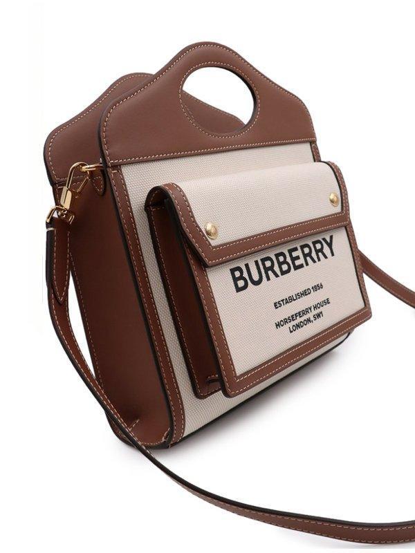 Burberry Canvas Smooth Calfskin Mini Two Tone Freya Tote Banlieue91