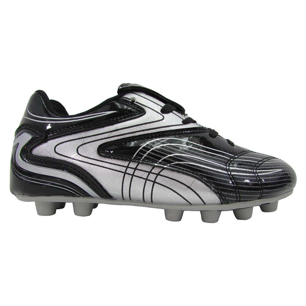 Vizari Youth Striker Firm Ground Soccer Shoes – Black/Silver Vizari Sports