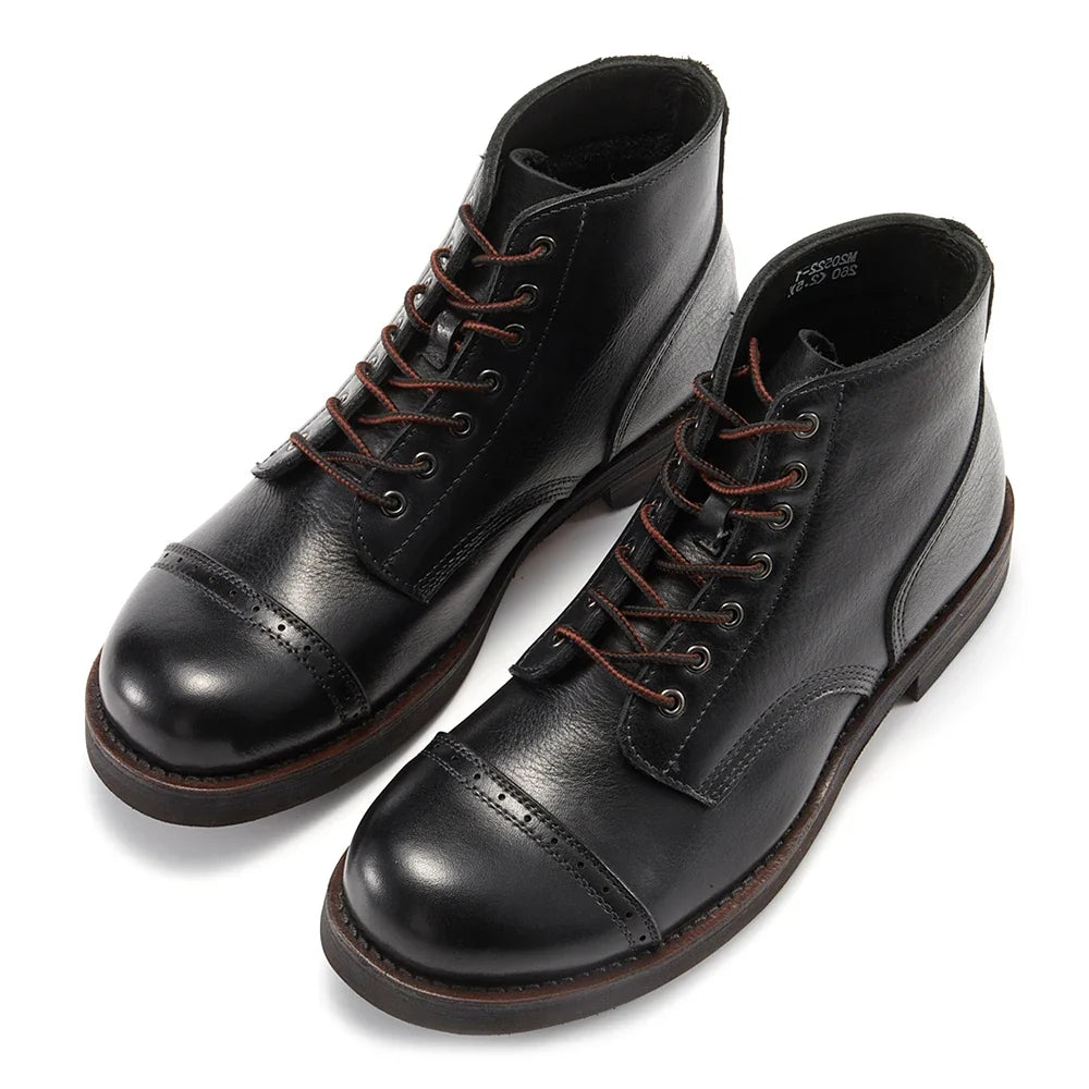 Luxury Classy Handmade Precision Stitch Wear-Resistant Casual Men Boots Genuine Leather Shoes