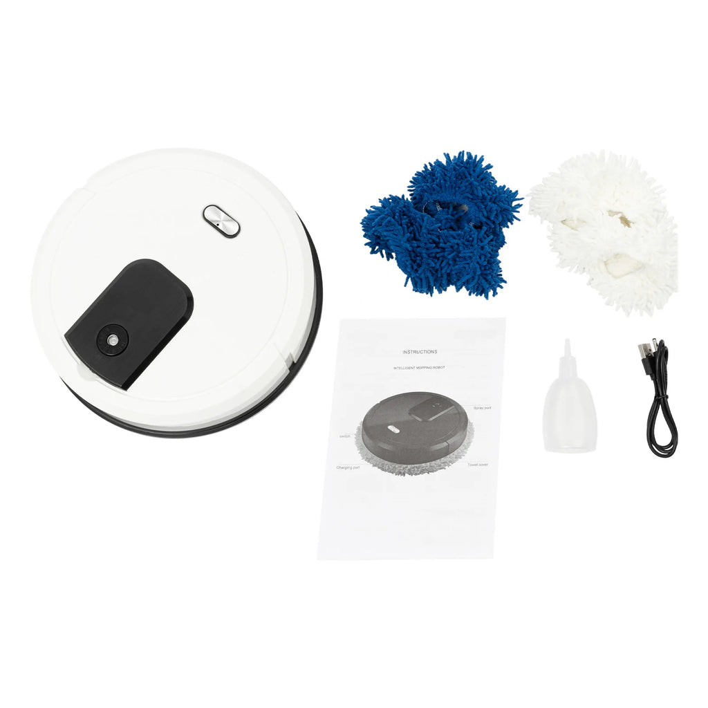 Robot Vacuum and Mop Vacuum Cleaner Wet Dry Automatic Mopping Spraying USB Rechargeable ABS 60min Low Noise Floor Cleaner Home Cleaning Machine FLIPSTYLEZLLC