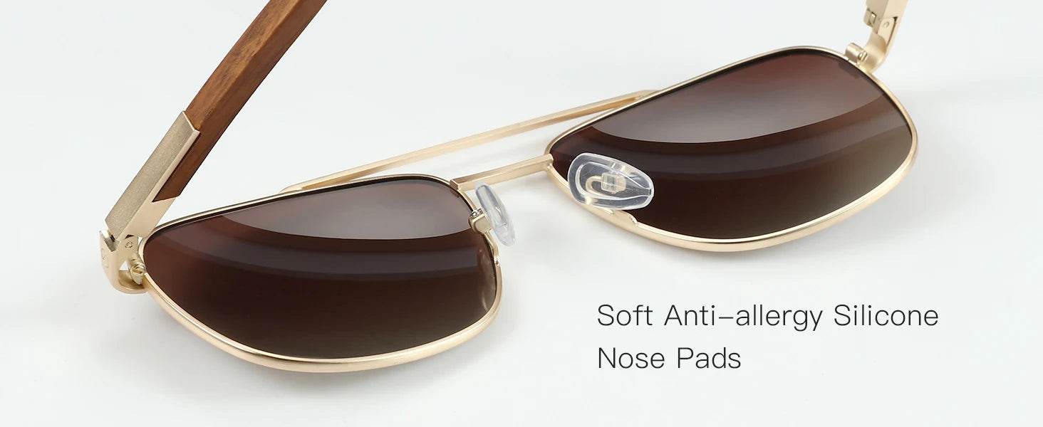 ZENOTTIC Trend Wood Polarized Sunglasses for Men 100% UV Protection Fishing Driving Golf Pilot Shade Sun Glasses