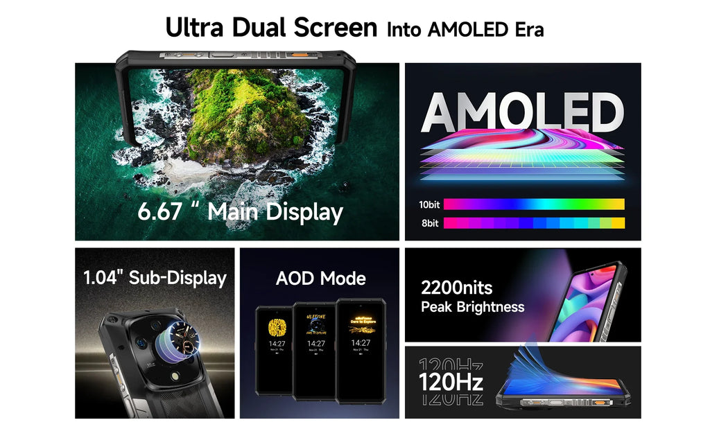 Ulefone Armor 28 Ultra 5G AI Rugged Phone 1TB ROM+32GB RAM Android Smartphone AMOLED 6.67" 10600mAh