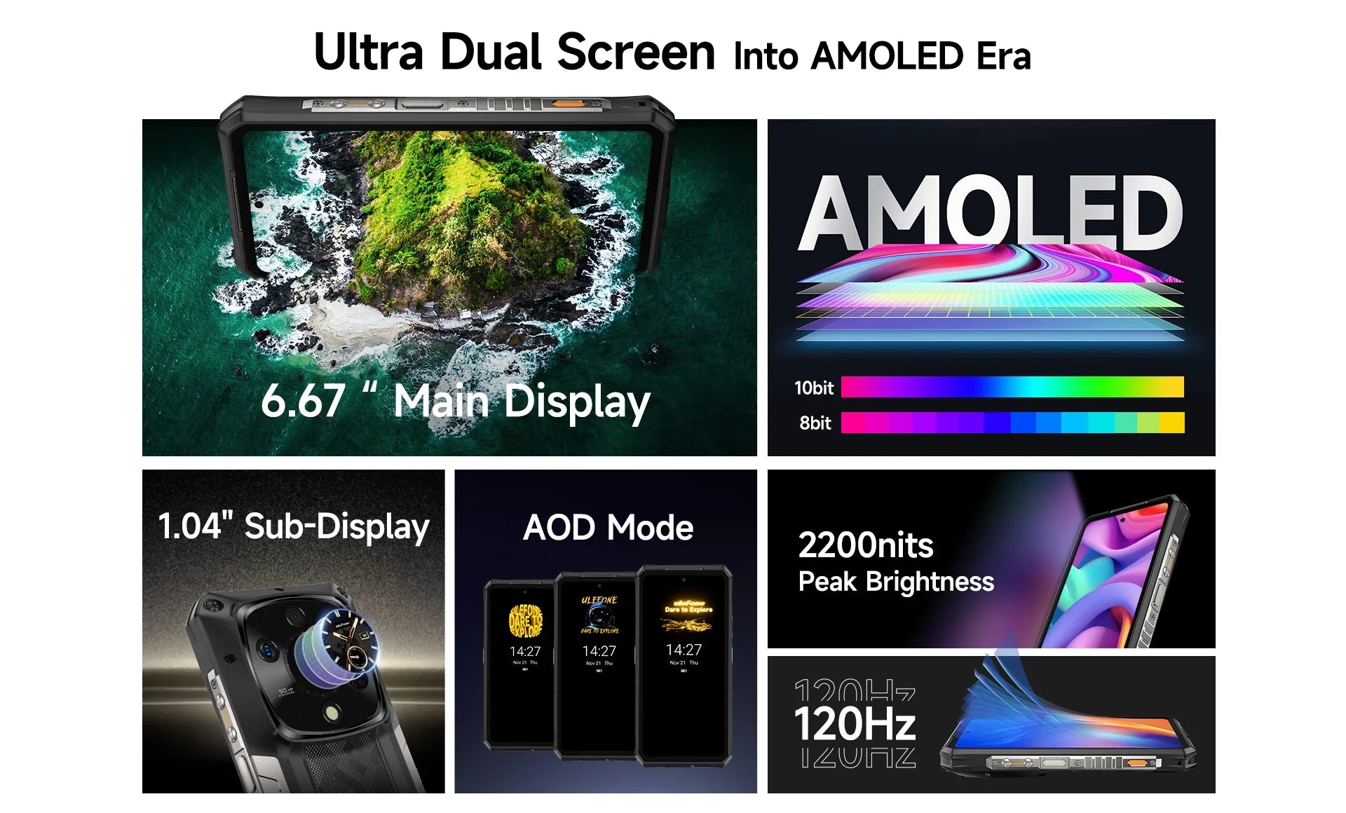 Ulefone Armor 28 Ultra 5G AI Rugged Phone 1TB ROM+32GB RAM Android Smartphone AMOLED 6.67" 10600mAh