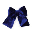 Sapphire Blue Velvet - Petite Hair Bow