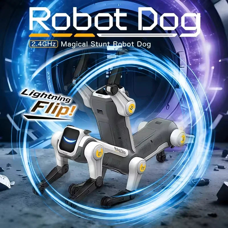 RC Mechanical Dog Intelligent AI RC Robot Dog Voice Command Programmable Singing Dancing Electronic Stunt Bionic Smart Robot Dog FLIPSTYLEZLLC