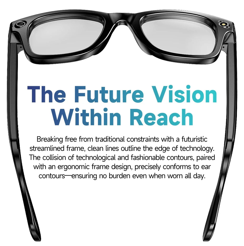 GUHUAVMI AI Smart Glasses with 8MP Camera Video Recording 100+ Languages Translation Sunglasses Bluetooth Call Music Play