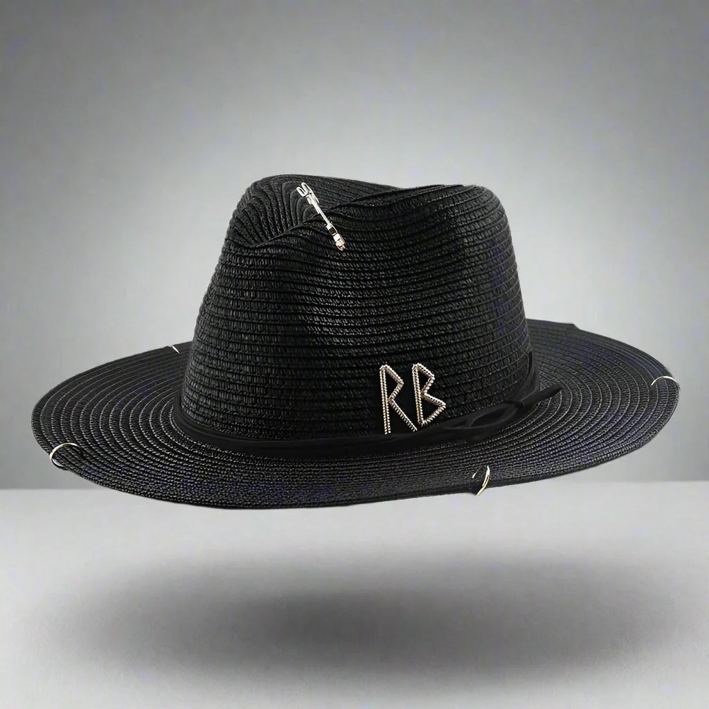 Unisex Metal Letter Straw Panama Hat FitiqueFit