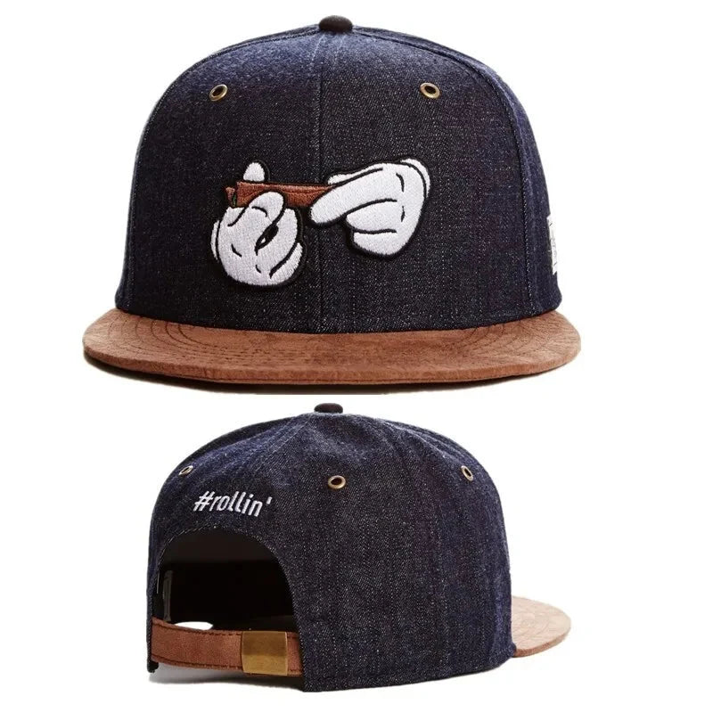 Skull Hand Snapback Hat – Flat Bill Adjustable Baseball Cap FitiqueFit