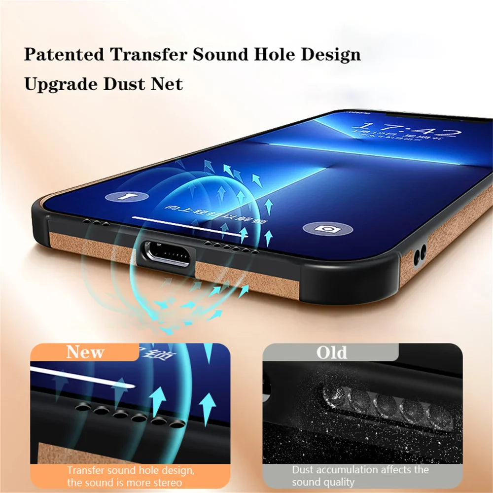 Luxury Shockproof Matte Lambskin Leather Case for iPhone 16 15 14 13 12 11 Pro X XR XS Max 7 8 Plus Soft Fabric Vintage Cover