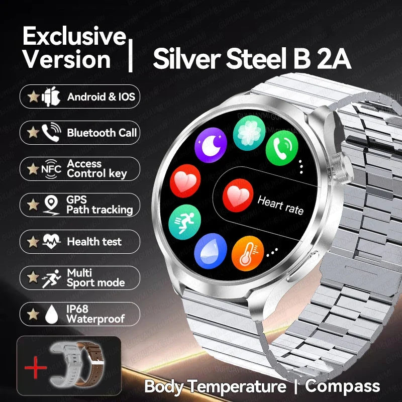 New GPS Sports NFC Fashion Smartwatch Men's 1.85 "AMOLED Screen Heart Rate Blood Pressure Health Smart Watch For Huawei IOS