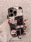 Sparkling Pink Star Splicing Floral Wristband Suitable For iPhone