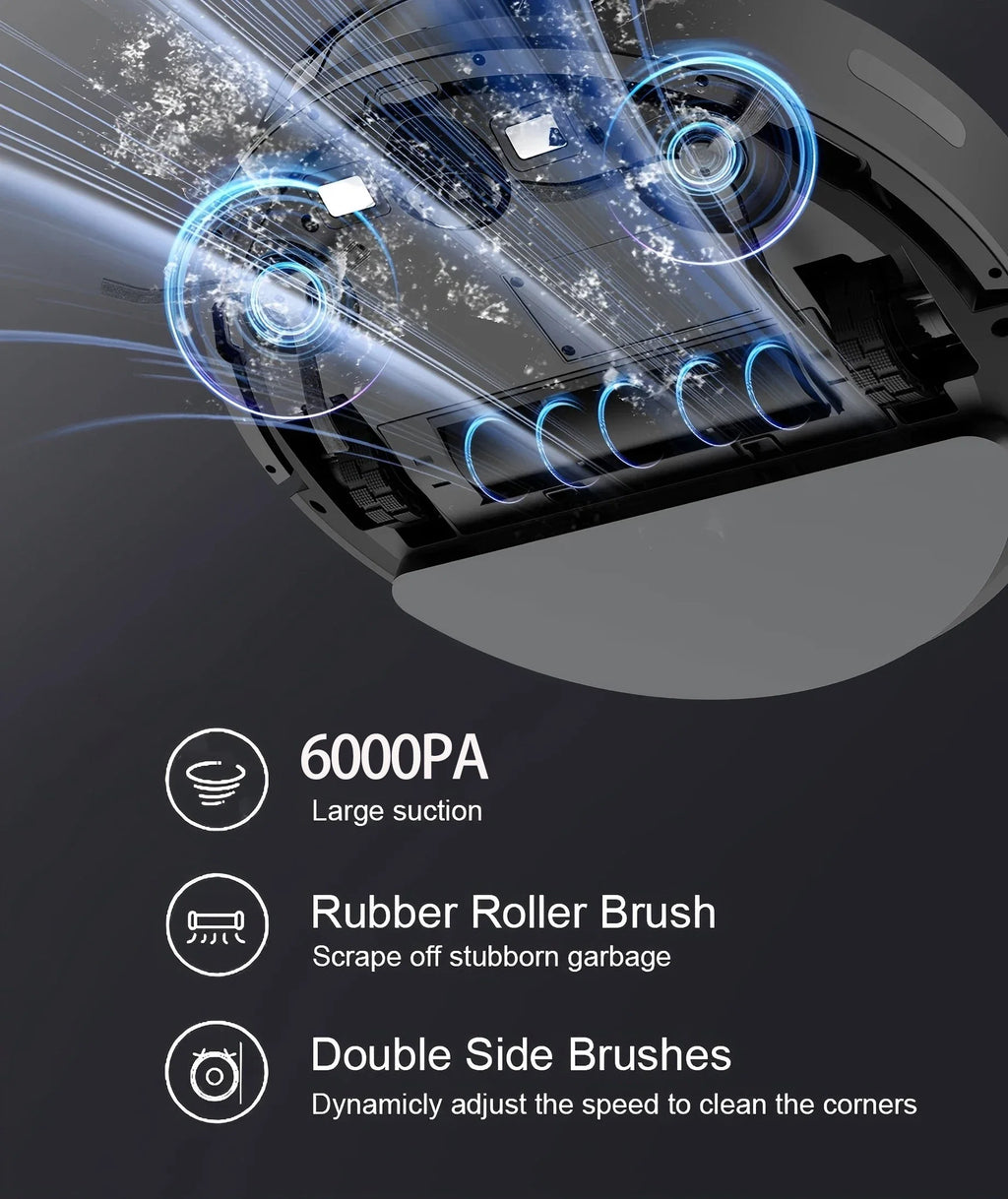 Robot Vacuum Cleaner Combo and Mop 6000PA Strong Suction  Robotic App& Remote Control Self-Charging Smart Mapping for Pet Hair FLIPSTYLEZLLC