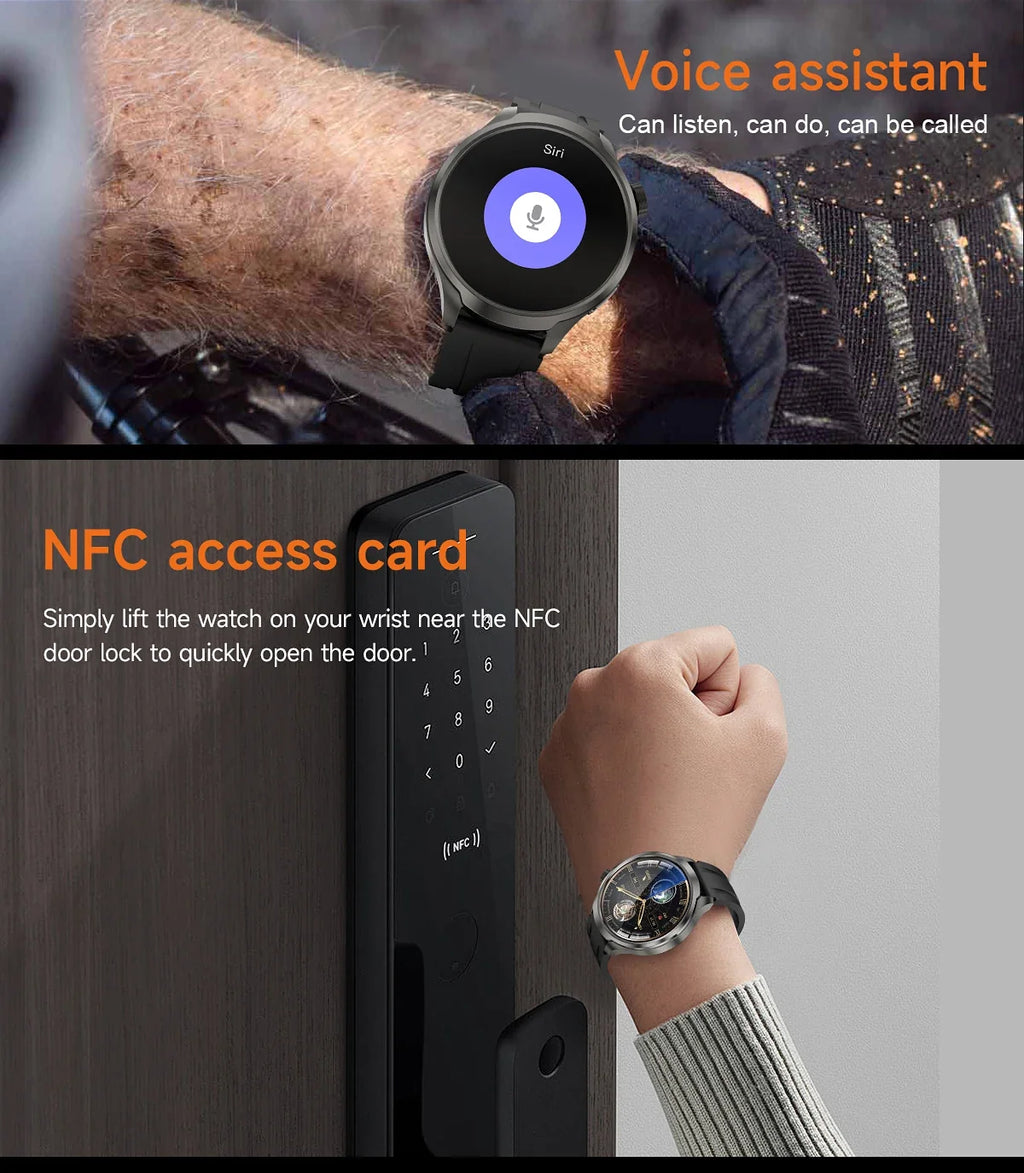 New GPS Sports NFC Fashion Smartwatch Men's 1.85 "AMOLED Screen Heart Rate Blood Pressure Health Smart Watch For Huawei IOS