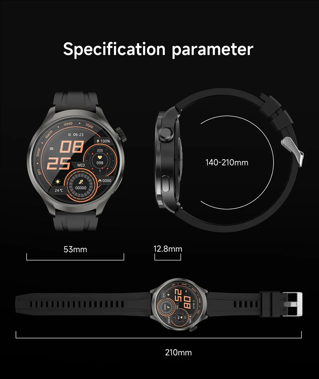 New GPS Sports NFC Fashion Smartwatch Men's 1.85 "AMOLED Screen Heart Rate Blood Pressure Health Smart Watch For Huawei IOS