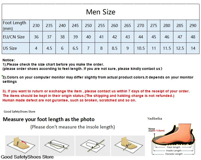 Steel Toe Men Work Safety Boots Sneakers Male Construction Puncture-Proof Security Boots